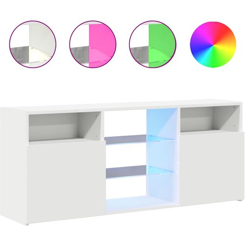 Maison Chic TV omarica - TV stojalo - Televizijska omarica z LED lučkami bela 120x30x50 cm, (21701244) Cene