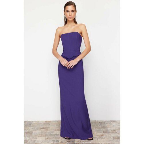 Trendyol Purple Corset Detailed Woven Long Evening Dress Cene