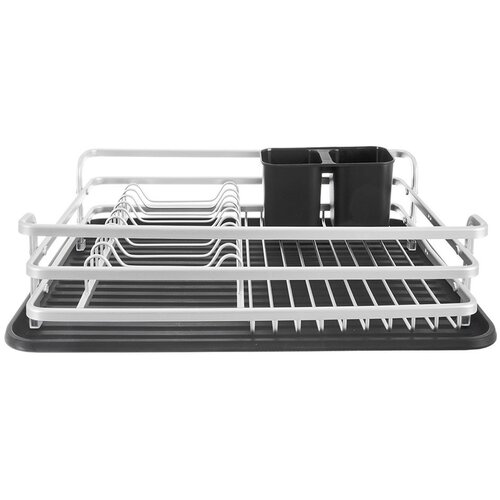 Orion Crno-bijeli metalni ocjeđivač za posuđe 43x32 cm Deluxe &ndash; Cijene