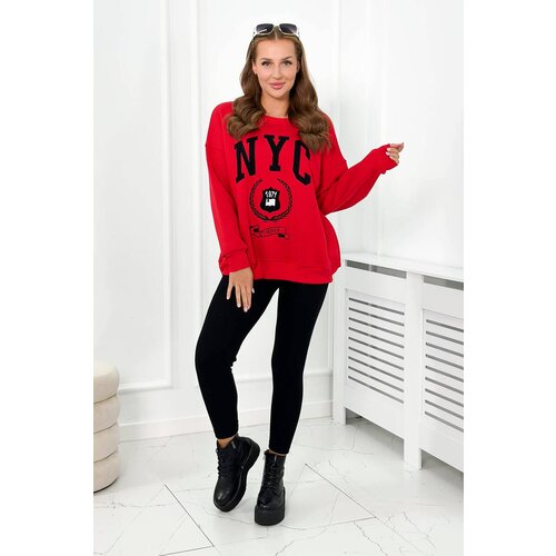  Cotton set insulated sweatshirt + leggings red Cijene