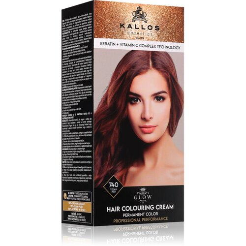 Kallos Glow Lasting Cream Colour permanentna barva za lase odtenek Tizian Red 60 ml Cene