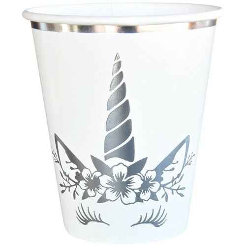 Unicorn kartonska čaša srebrna 200 ml 1/6 Slike