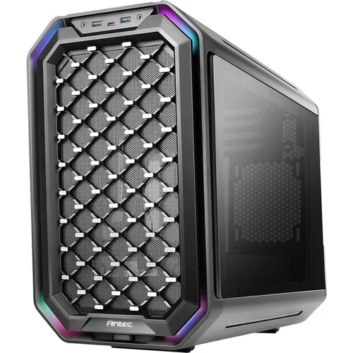 Antec dark cube mini tower m-atx/itx okno črno ohišje