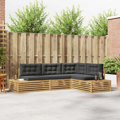 4 Komad Set vanjskih sofa Poliester Bijela Cijene
