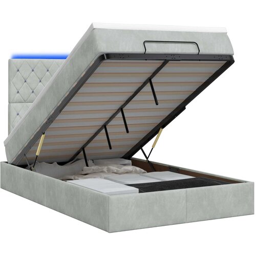  od pjene s madracem i LED-om Svjetlosiva 120 x 200 cm Slike