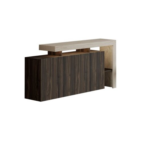 Hanah home konzola beliz travertine walnut Slike