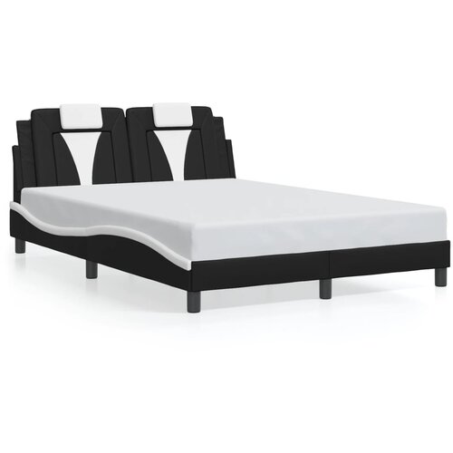 vidaXL Okvir kreveta LED crno-bijeli 140 x 190 cm od umjetne kože Cijene