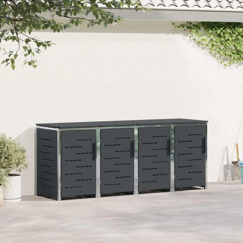  Skladi&amp;scaron;te za kanta za smeće for 4 Bins 240L Nehrđajući čelik - Antracit 4 Slike