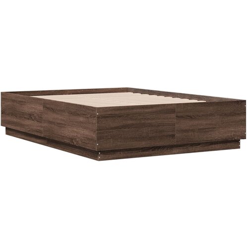 VidaXL Okvir za krevet smeđi hrast 135x190 cm konstruirano drvo Slike