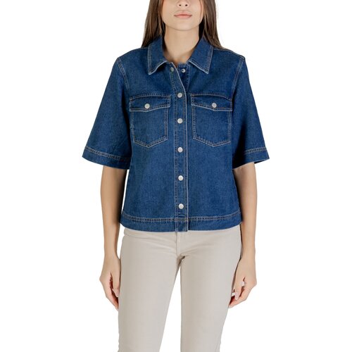 Only Jakne ONLBELLE S/S SHIRT DNM GUA NOOS 15347084 Modra Slike