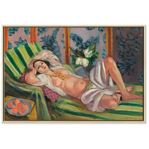  Slika - Henri Matisse &amp;ndash; Reclining Odalisque with Magnolias 60x40 U prirodnom drvenom okviru Slike