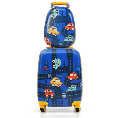  2-dijelni dječji kofer, putni kofer+ransel, dim. 33 x 22 x 51 cm (tamno plavi) Cijene