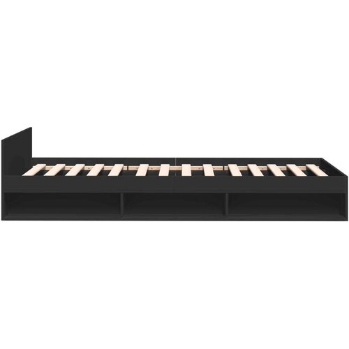 VidaXL Okvir kreveta s ladicom crni 75 x 190 cm konstruirano drvo Slike