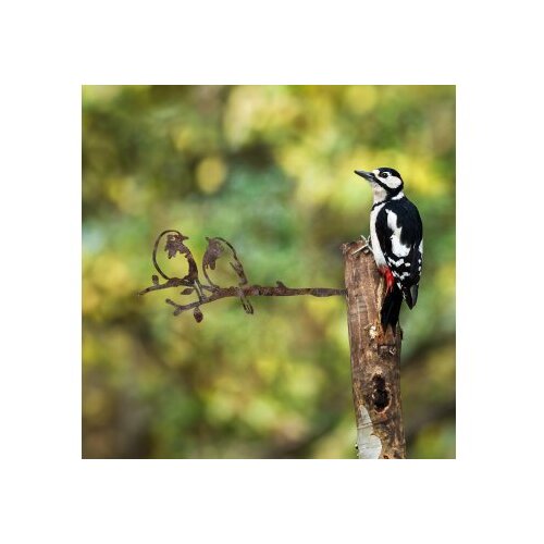 WALLXPERT decorative object figura bird on the branch 06 brown Slike