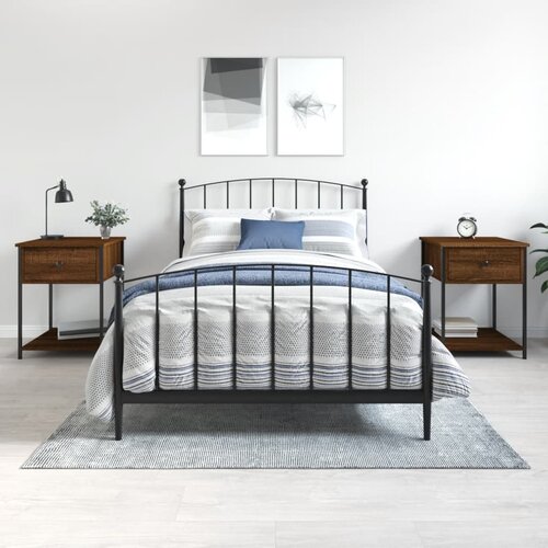 VidaXL Noćni ormarići 2 kom boja hrasta 44x45x58 cm konstruirano drvo Slike