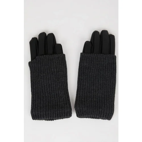 Defacto Women's Faux Leather Gloves