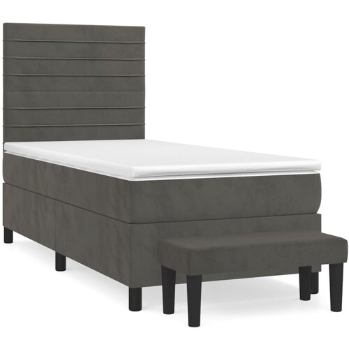 Maison Chic Box spring postelja - Vzmetna postelja z vzmetnico temno siv 90x190 cm žamet SL20614, (21893466) Slike