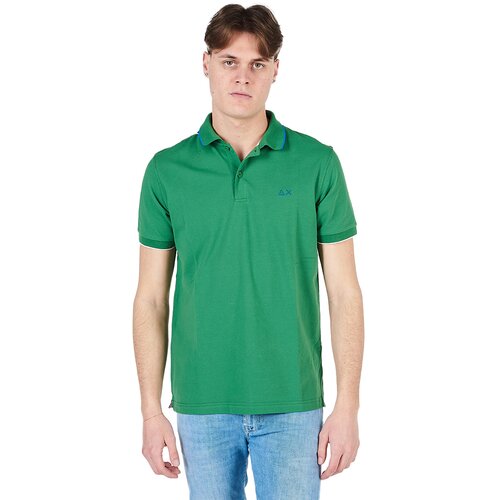 Sun68 muŠka majica polo small stripes on collar Cene