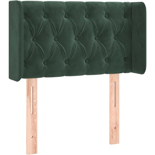 VidaXL Vzglavje z u&amp;scaron;esi temno zeleno 83x16x78/88 cm žamet, (20953978) Slike