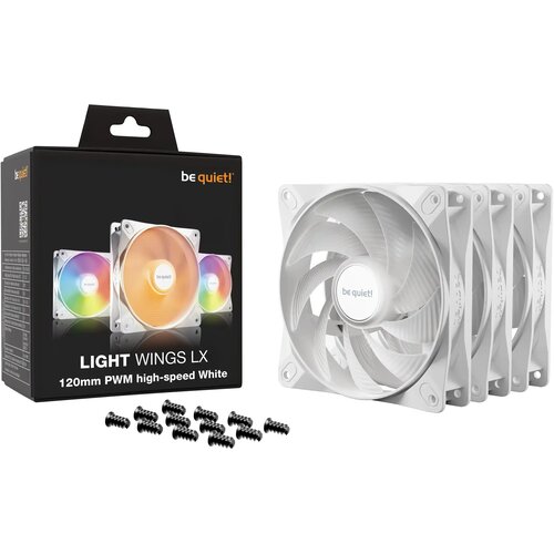 BE QUIET Ventilator LIGHT WINGS LX High Speed (BL125) RGB 120mm 4-pin PWM 3x beli, (5000309749) Cene