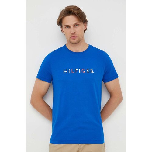 Tommy Hilfiger Bombažna kratka majica mornarsko modra barva Slike