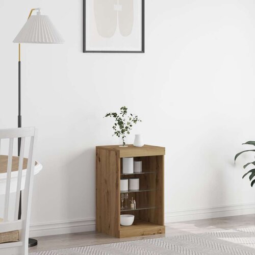  Stranski stol s LED lučmi umetniški oak 41x37x67 cm Cene