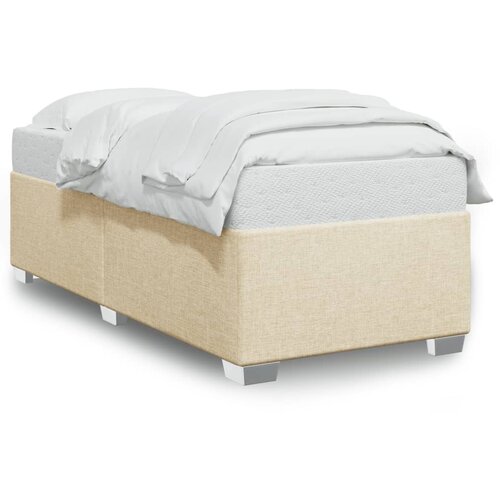 Maison Chic Posteljni okvir - Enojna postelja - Postelja za odrasle brez vzmetnice Cream 80x200 cm Tkanina-J7066, (21775256) Cene