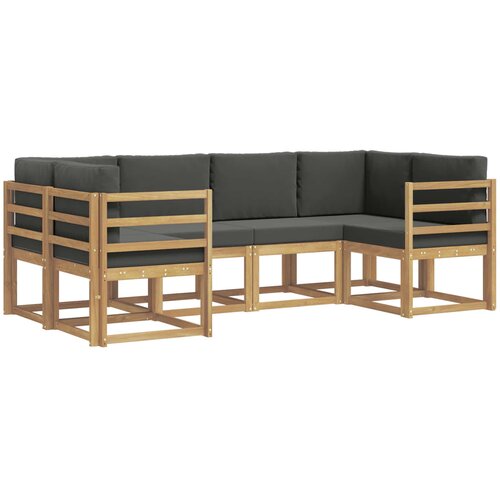  Set vanjskih sofa 6 kom. Bijela i antracit Smeđa 245 x 126,5 x 73 cm Slike