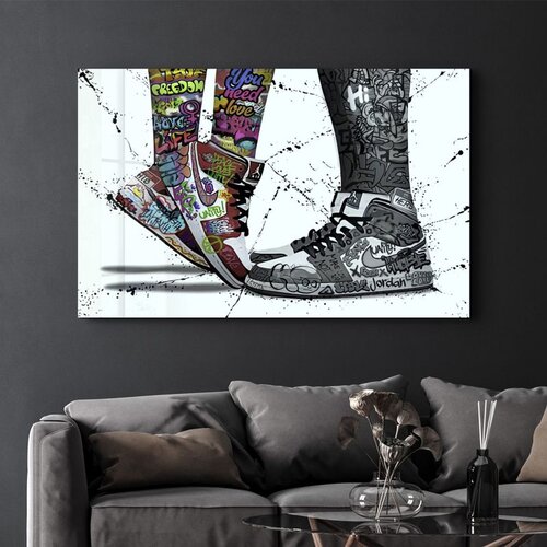 WALLXPERT Dekorativna slika na kaljenom staklu, 46x72cm, Šarena Cene