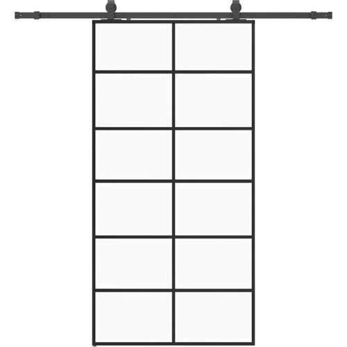 vidaXL drsna vrata z opremo črna 102x205 cm esg steklo, (21749541) Cene