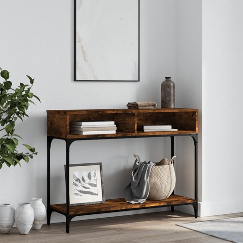 The Living Store Konzolna mizica dimljen hrast 100x30,5x75 cm inženirski les - Konzolna Mizica, (21662478) Cene