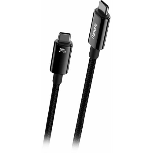 Baseus podatkovni kabel CAWJ040201 Tungsten Gold QC Type C na Type C 240W 3m - črn Cene