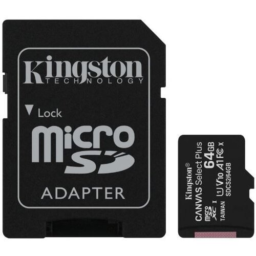Kingston 64GB micSDXC Canvas Select Plus 100R A1 C10 Card + ADP EAN: 740617298697 Slike