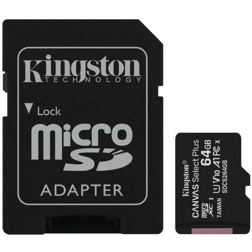 Kingston memorijska kartica A1 MicroSDXC 64GB 100R class 10 SDCS2/64GB + adapter