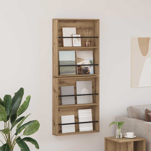  Polica za časopise Zidne 2 pcs Umjetnički hrast 60 x 12 x 70 cm Cijene