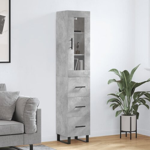 vidaXL Visoka komoda siva betona 34 5x34x180 cm od konstruiranog drva Cene