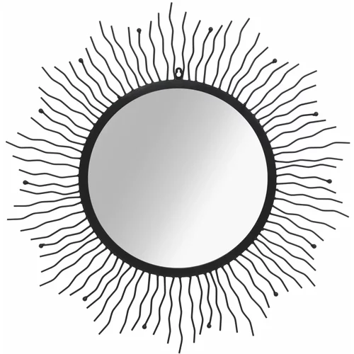  Zidno ogledalo u obliku sunca 80 cm crno