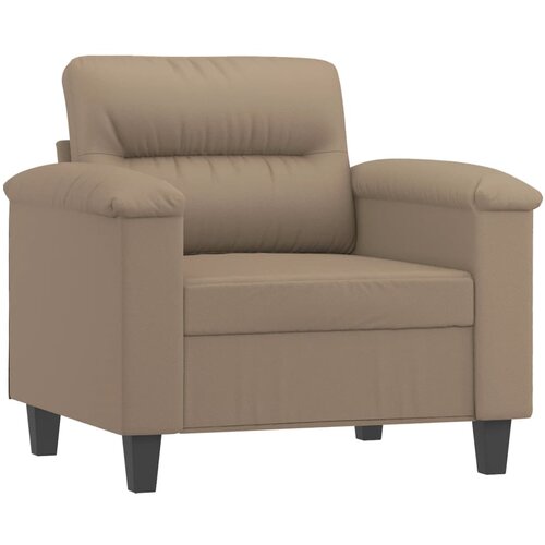  Fotelja s tabureom boja cappuccina 60 cm od umjetne kože Smeđa Slike