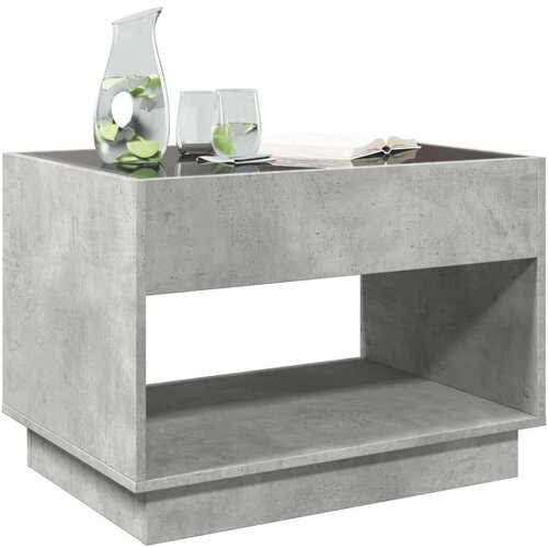 vidaXL Klubska mizica z neskončnimi LED betonsko siva 70x50x50 cm Cene