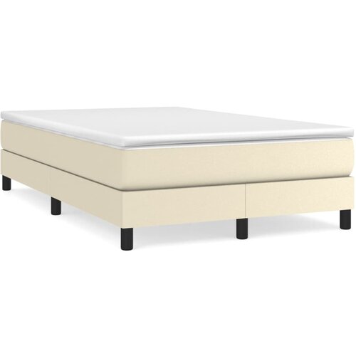 vidaXL Box spring posteljni okvir krem 120x200 cm umetno usnje, (20896289) Cene