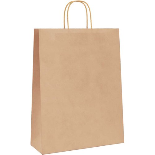  Papirnate vrećice 50 kom s ručkama smeđe 32x12x42 cm Slike