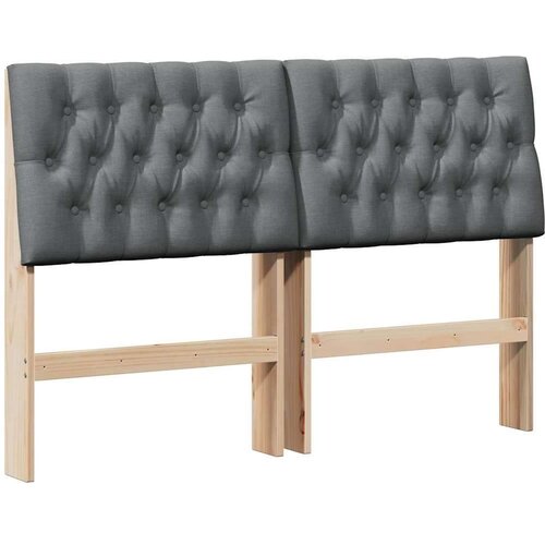 VidaXL tapecirani uzglavlje tamno siva 150 cm čvrsto borovo drvo Slike