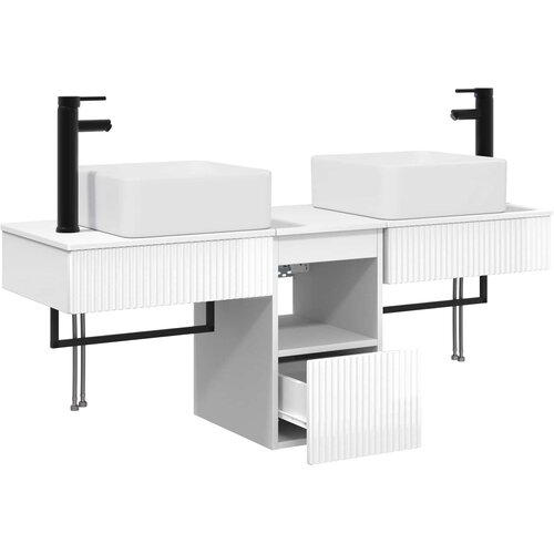  Set namje&amp;scaron;taja za kupaonicu 3 kom. Bijela visokog sjaja 50 x 41 x 56 cm Slike