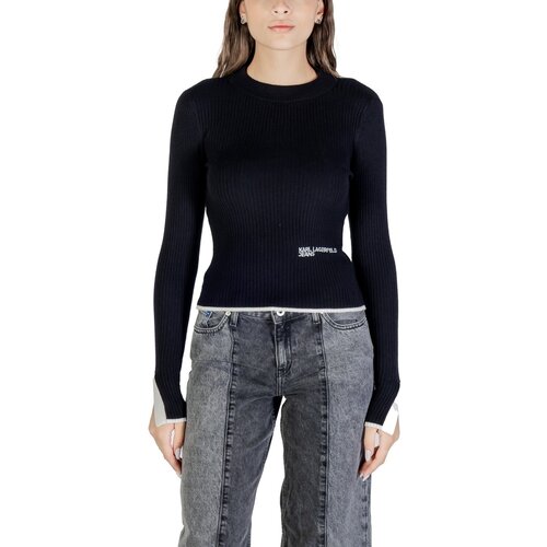 Karl Lagerfeld Puloverji KLJ MOCK NECK SWEATER A3W18006 Črna Cene