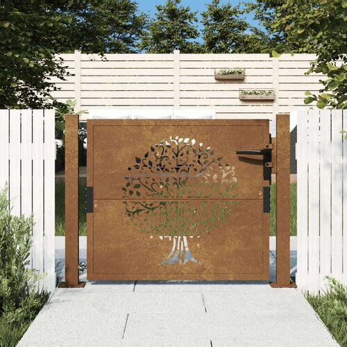  Vrtna vrata 105x80 cm Corten jeklo dizajn drevesa Cene