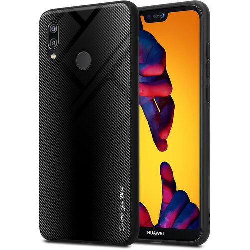 Cadorabo Ohi&scaron;je, združljiv s Huawei - Stripe Optics v Opal Black - Za&scaron;čitni pokrov iz silikona TPU in hrbta iz kaljenega stekla, (20578512) Cene