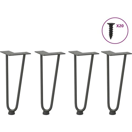  ukosnice noge za stol 4 kom antracit 30 cm čvrstog čelik Slike