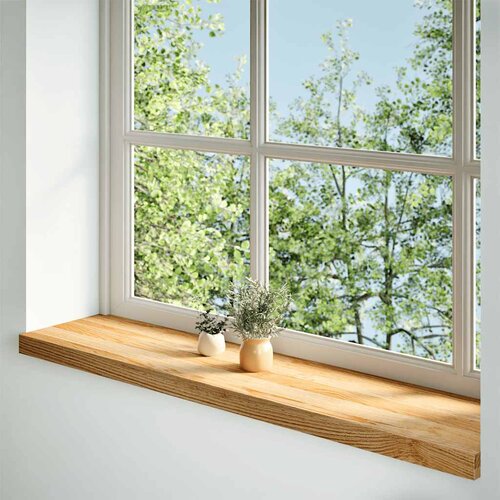  Prozorske klupice 2 kom svijetlosmeđe 120x25x2 cm masivne hrast Slike