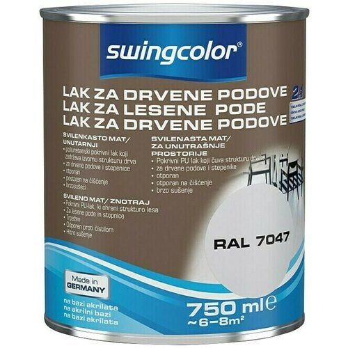 SWINGCOLOR Lak za drveni pod (Sive boje, 750 ml, Svilenkasti mat, Na bazi akrilata) Cijene