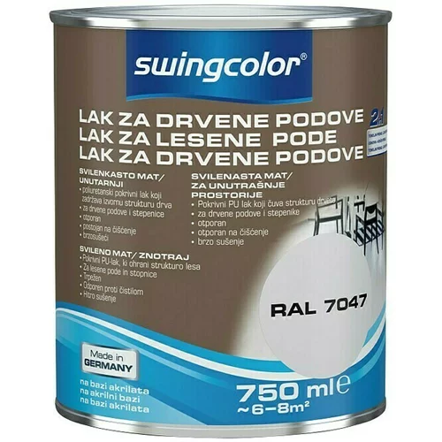 SWINGCOLOR Lak za drveni pod (Sive boje, 750 ml, Svilenkasti mat, Na bazi akrilata)